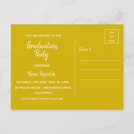 Multi Foto Geel 2024 Afstuderen Aankondiging (Achterkant)