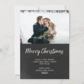 Multi Foto | Getrouwd en Blij Krijtbord Uiterlijk Feestdagenkaart (Achterkant)