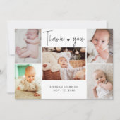 Multi foto hand-belettering Baby shower dank u Bedankkaart (Voorkant)