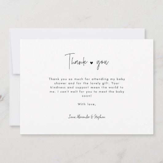 Multi foto hand-belettering Baby shower dank u Bedankkaart (Achterkant)