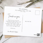 Multi foto hand-belettering Baby shower dank u Briefkaart