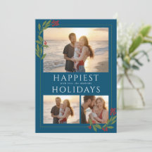 MULTI-FOTO KAART MET KERST RAND LOOF