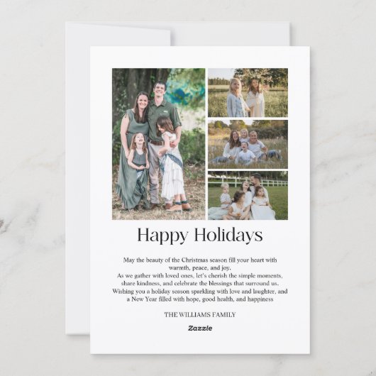 Multi Foto Kerstvakantie Kaart (Achterkant)