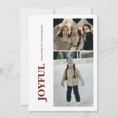 Multi-foto met verticale tekst Fun Design Feestdagenkaart (Voorkant)