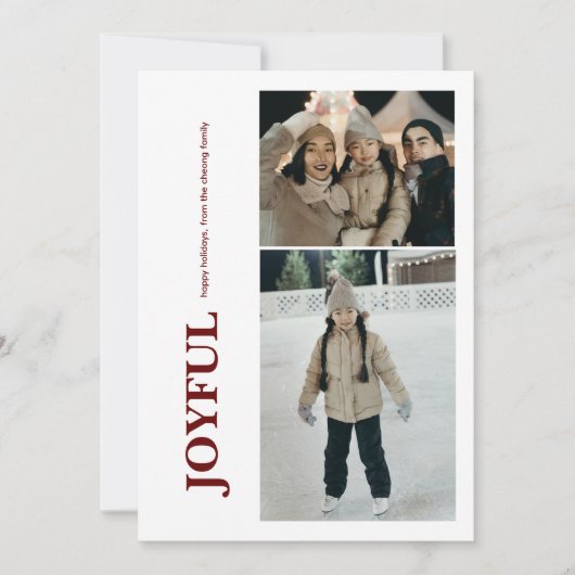 Multi-foto met verticale tekst Fun Design Feestdagenkaart (Voorkant)