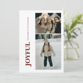 Multi-foto met verticale tekst Fun Design Feestdagenkaart (Staand voorkant)