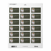 Multi foto modern elegant script groene partij etiket (Full Sheet)