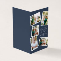 Multi foto modern elegant script marineblauw feest
