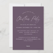 Multi foto modern elegant script paarse partij feestdagenkaart (Achterkant)