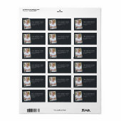 Multi foto modern elegant script zwart feest etiket (Full Sheet)