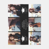 Multi-foto modern zwart-wit script afstuderen fleece deken (Voorkant)