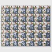 Multi Foto Moderne Kleurrijke Navy Blue Typografie Cadeaupapier (Vlak)