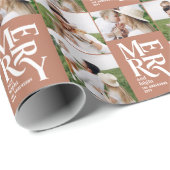 Multi foto Moderne kleurrijke terracotta typografi Cadeaupapier (Rol Hoek)