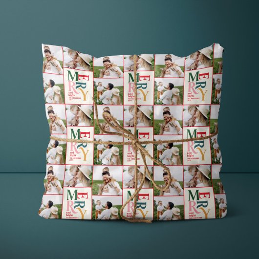 Multi Foto Moderne Kleurrijke Typografie Cadeaupapier