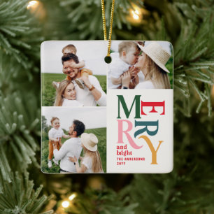 Multi Foto Moderne Kleurrijke Typografie Uniek Keramisch Ornament