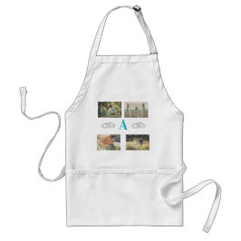 Multi-foto monogram huwelijksgezin cadeau standaard schort