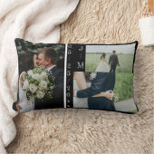 Multi-foto monogram huwelijksgezin geschenkkussen kussen (Deken)