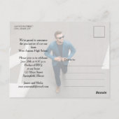 Multi Foto Navy Blue Afstuderen Invitation Briefkaart (Achterkant)