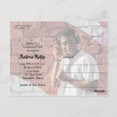 Multi Foto Paarse Afstudeerfeest Uitnodiging (Achterkant)