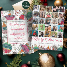 Multi Foto Rode & Groene Botanische Kerst