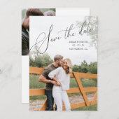 Multi Foto Romantic Scripted Save the Date Kaart (Voorkant / Achterkant)