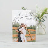 Multi Foto Romantic Scripted Save the Date Kaart (Staand voorkant)