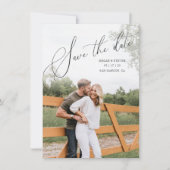Multi Foto Romantic Scripted Save the Date Kaart (Voorkant)
