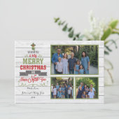 Multi-Foto Rood Groen Kerstkaart Kaart (Staand voorkant)
