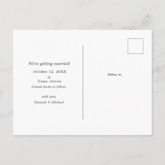 Multi Foto slaat de aankondiging van de datum op (Achterkant)