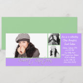 Multi-foto template Sweet 16 Verjaardag Uitnodigin Kaart (Voorkant / Achterkant)