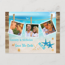 Multi-foto Tropical Beach Save the Date Briefkaart