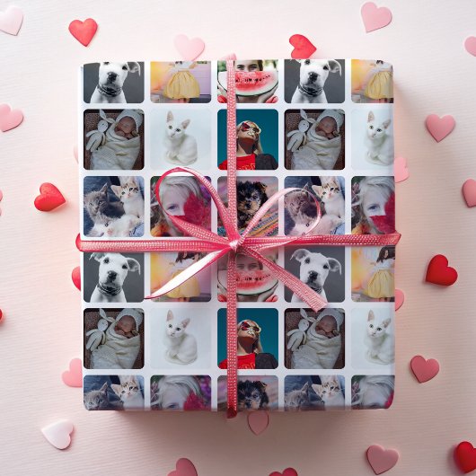 Multi Foto Vierkant Instagram Patroon Inpakpapier Vel
