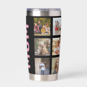 Multi-foto vierkante maatwerk geïsoleerde drinkbeker (Achterkant)