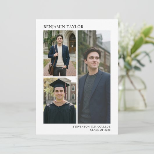 Multi-fotocollage afstudeerklas van 2026 aankondiging (Staand voorkant)