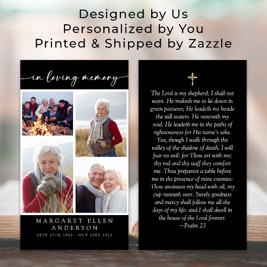 Multi Fotocollage Begrafenis Kaart