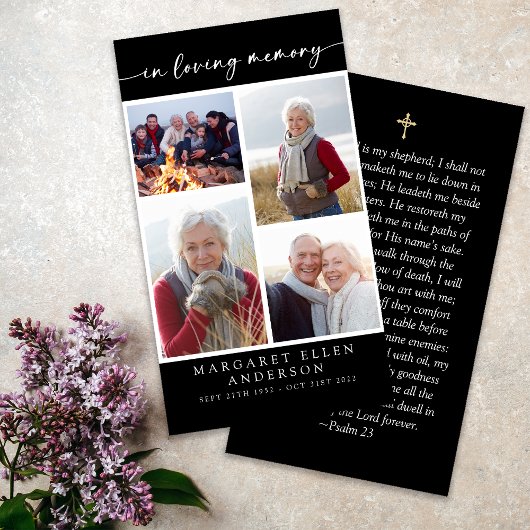 Multi Fotocollage Begrafenis Kaart