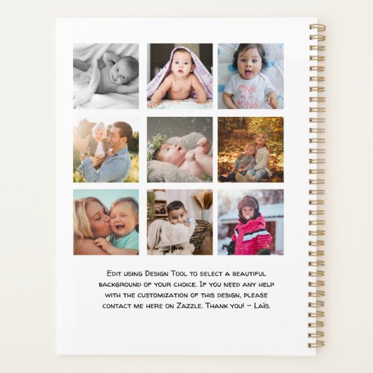 Multi Fotocollage Eenvoudig Lijst Gepersonaliseerd Planner (Achterkant)