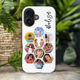Multi-fotocollage Eenvoudig Modern Gepersonaliseer iPhone 16 Hoesje