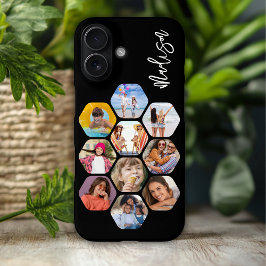 Multi-fotocollage eenvoudig modern gepersonaliseer iPhone 16 hoesje