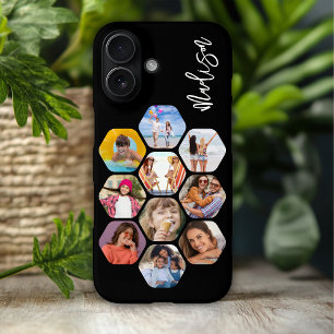 Multi-fotocollage eenvoudig modern gepersonaliseer iPhone 16 hoesje