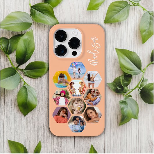 Multi-fotocollage eenvoudig modern gepersonaliseer Case-Mate iPhone case