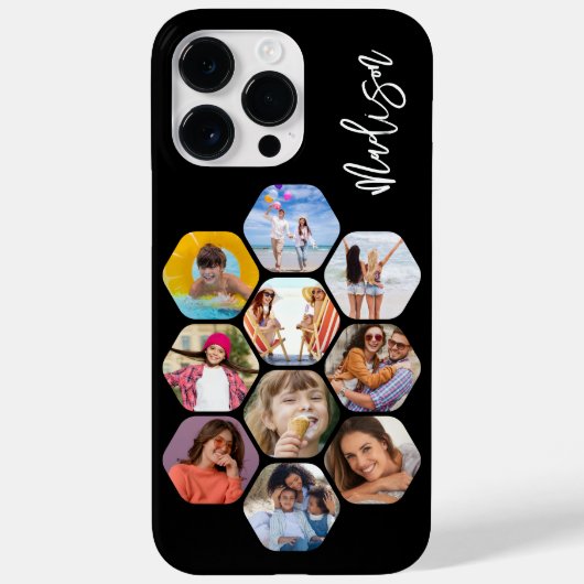 Multi-fotocollage Eenvoudig Modern Gepersonaliseer Case-Mate iPhone Case (Achterkant)