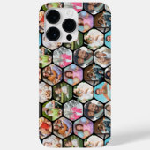 Multi-fotocollage Eenvoudig modern zeshoekpatroon Case-Mate iPhone Case (Achterkant)