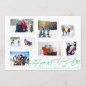 Multi Fotocollage Kerstmis Groen Elegant Gelukkig Feestdagenkaart (Voorkant)