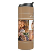 Multi Fotocollage Moderne gepersonaliseerde moeder Thermosbeker (Gedraaid links)