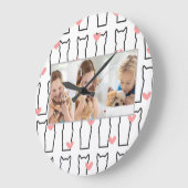 Multi Fotocollage Moderne Gepersonaliseerde mooie  Grote Klok (Hoek)