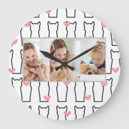 Multi Fotocollage Moderne Gepersonaliseerde mooie  Grote Klok