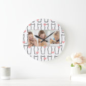 Multi Fotocollage Moderne Gepersonaliseerde mooie  Grote Klok (Huis)