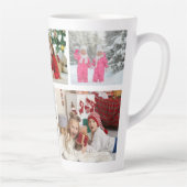 Multi-fotocollage Moderne Gepersonaliseerde Naam Latte Mok (Rechts)