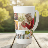 Multi-fotocollage Moderne Gepersonaliseerde Naam Latte Mok